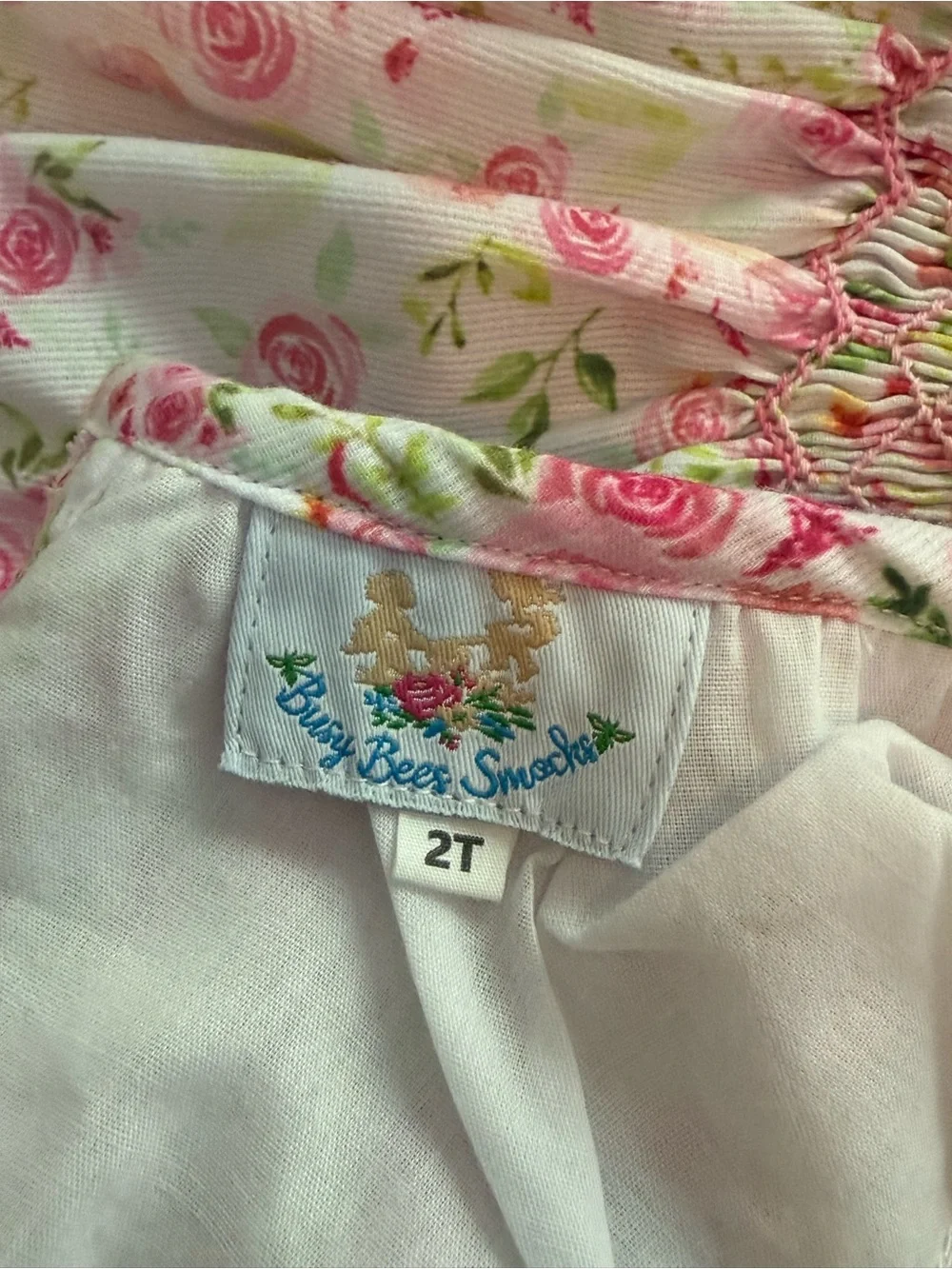 BBS Girls Pink Floral Smocked Long-Sleeve Top & Pants Set - 2T - Play Condition